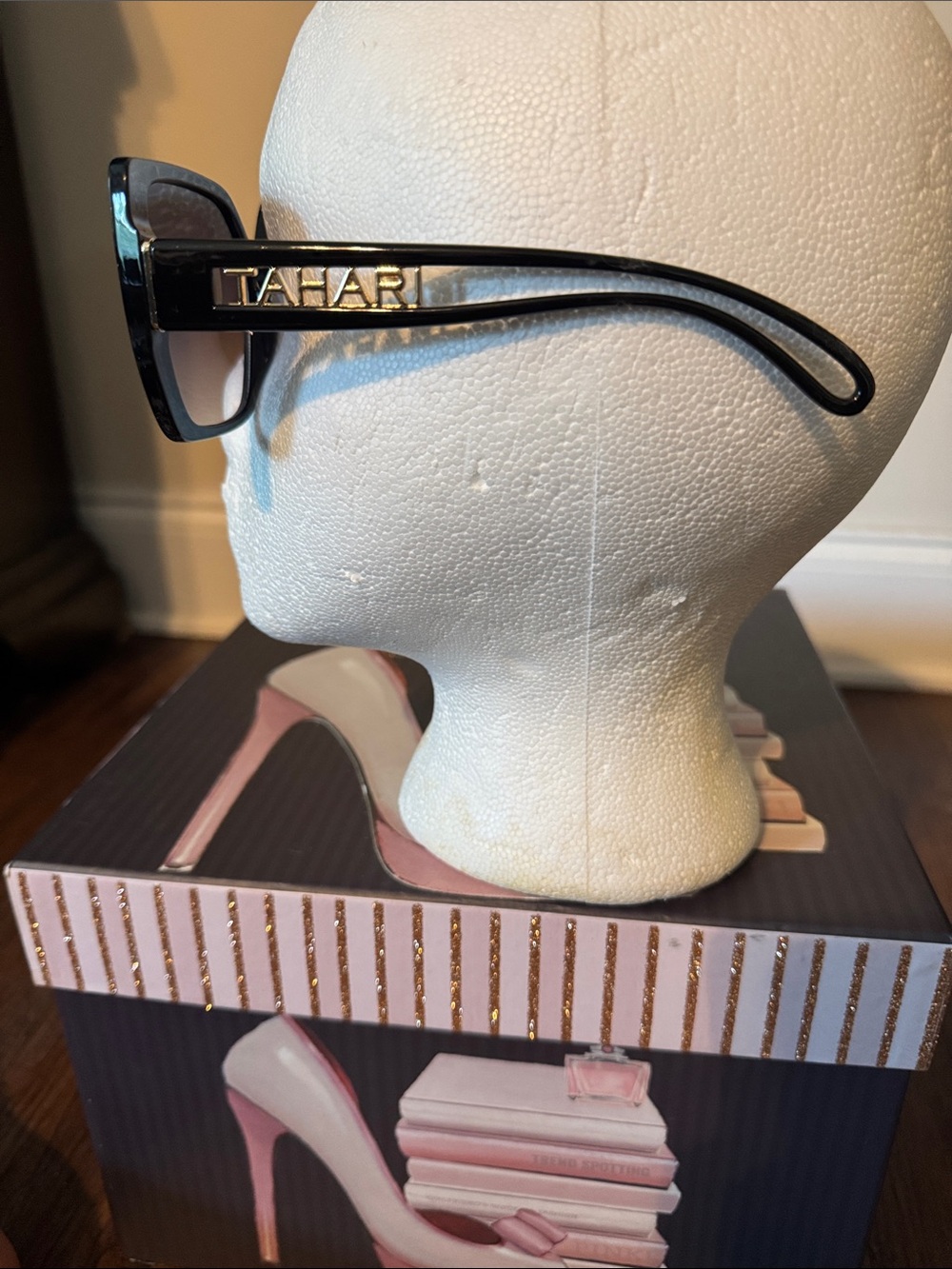 Tahari Black Oversized Square Women's Sunglasses - Picture 3 of 3